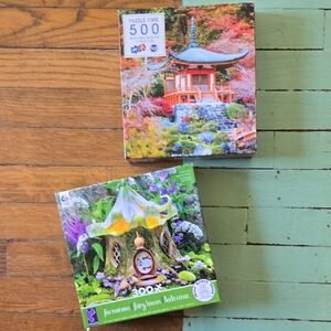 Jigsaw Puzzle Bundle- Ceaco Fairy House & Traditional Japanse Pagoda